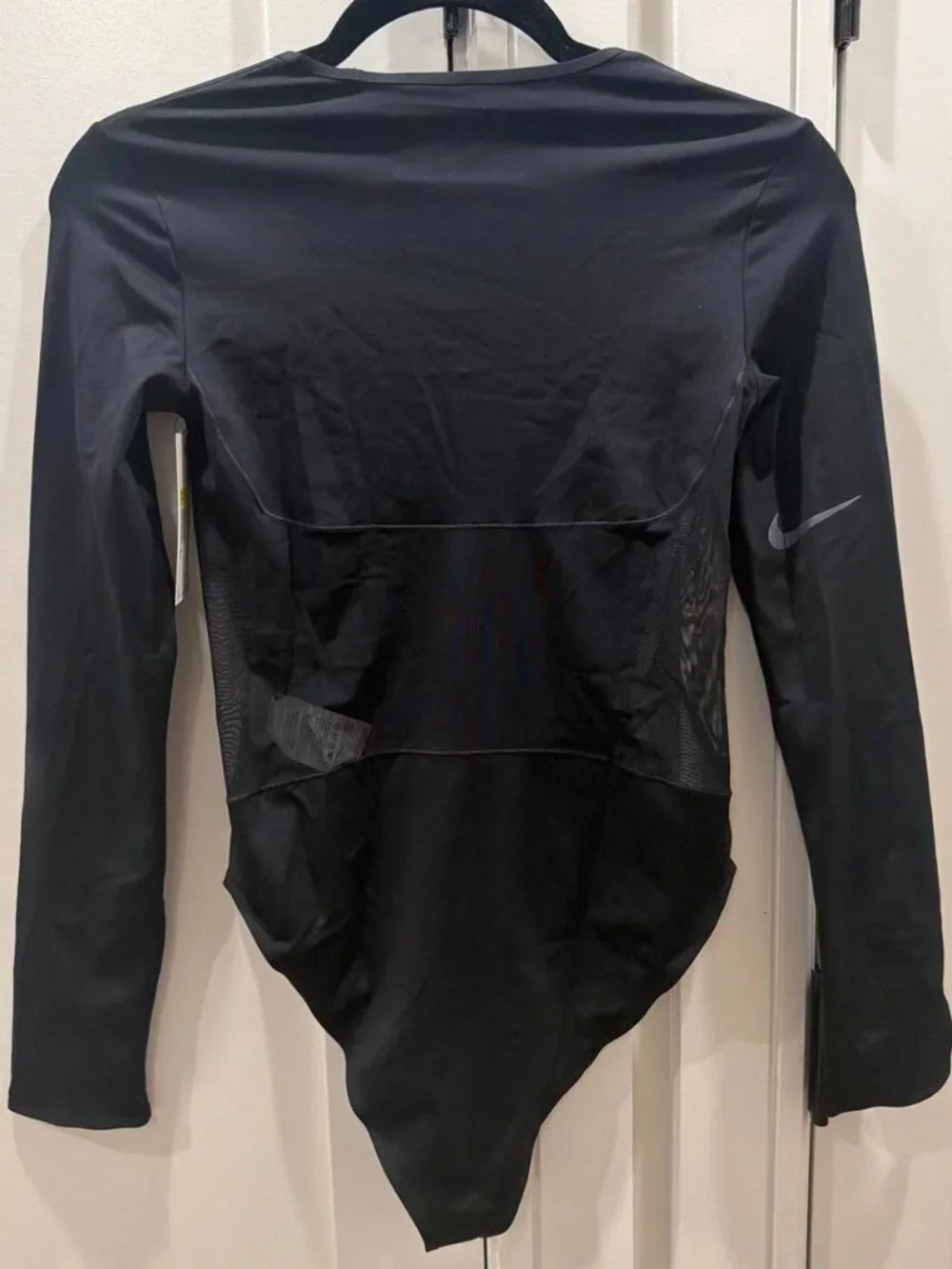 Nike black long sleeve bodysuit with mesh back